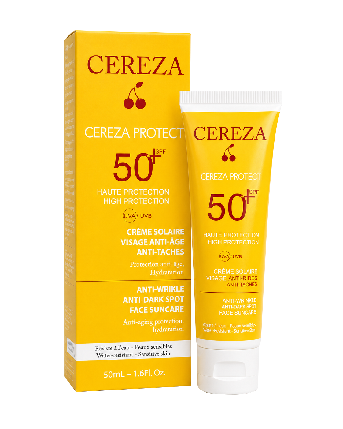 Crème Solaire 3en1 Anti-âge & Anti-taches SPF50+